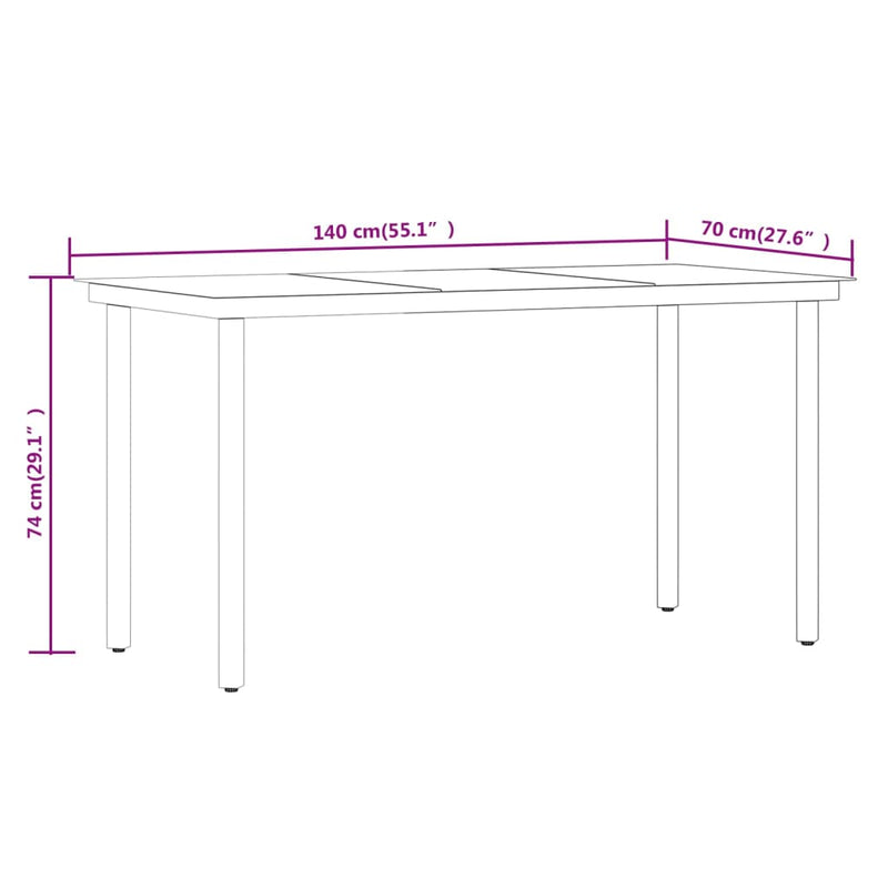vidaXL 7 Piece Outdoor Dining Set Brown and Black