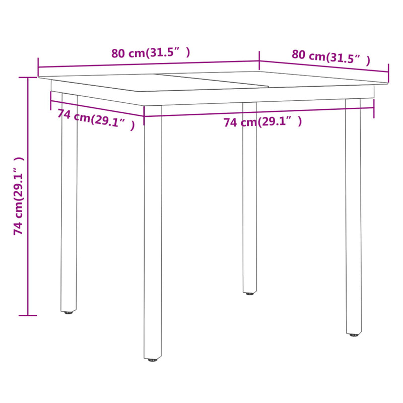 vidaXL 3 Piece Garden Dining Set Grey and Black