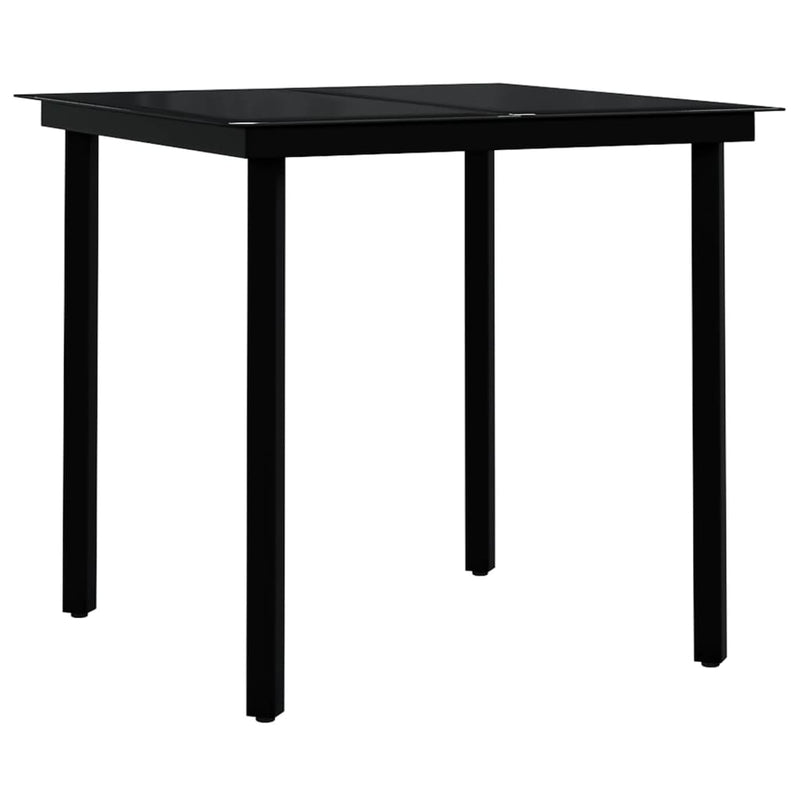 5 Piece Garden Dining Set Grey and Black
