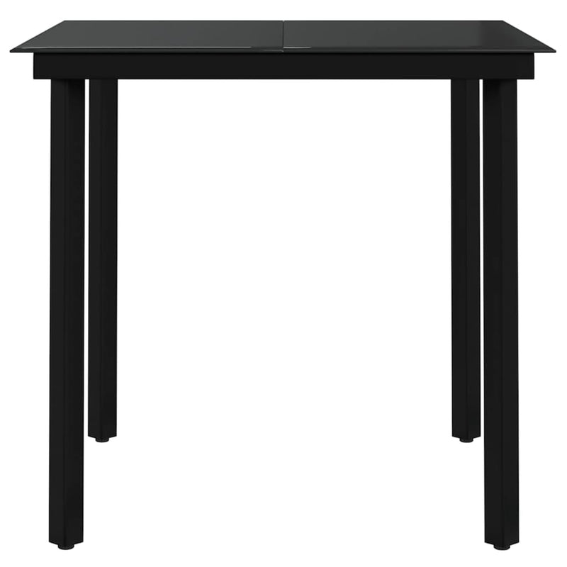 3 Piece Garden Dining Set with Cushions Black
