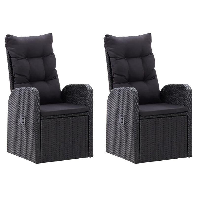 vidaXL 5 Piece Garden Dining Set with Cushions Black