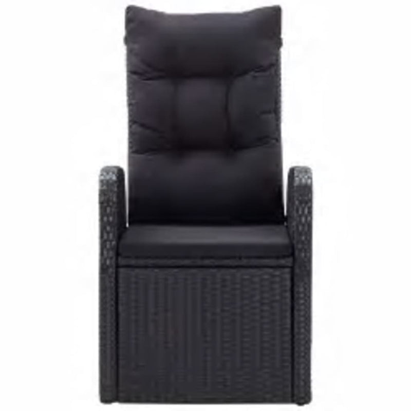 vidaXL 5 Piece Garden Dining Set with Cushions Black