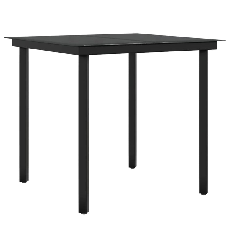 vidaXL 3 Piece Garden Dining Set with Cushions Black