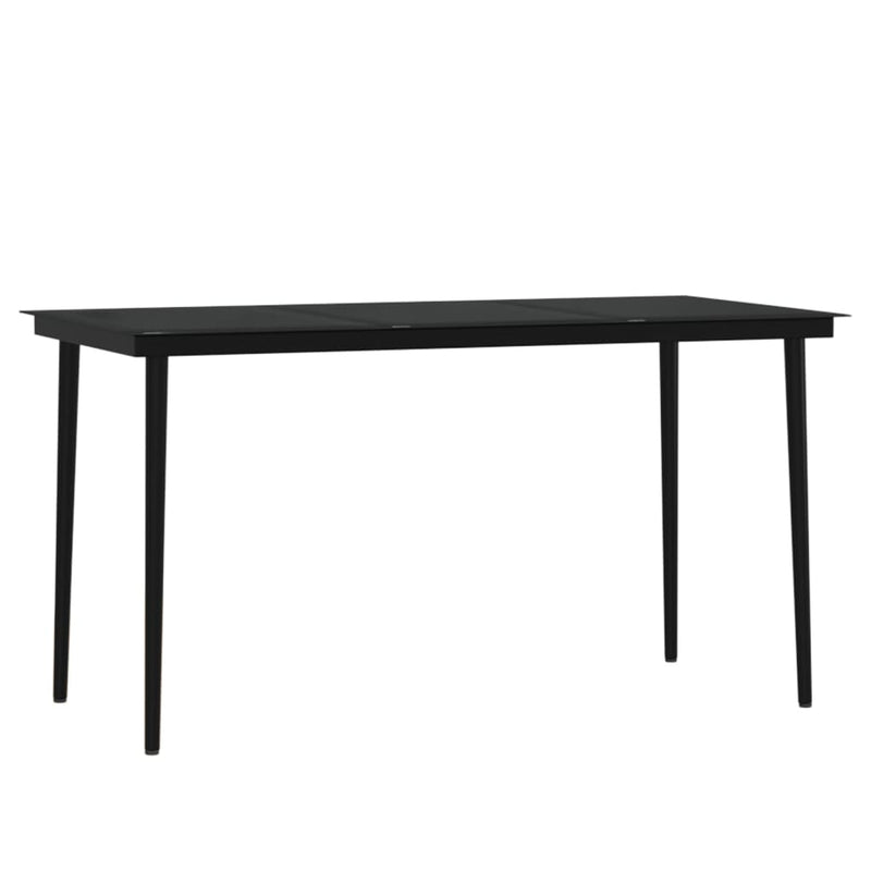 vidaXL 7 Piece Garden Dining Set with Cushions Black