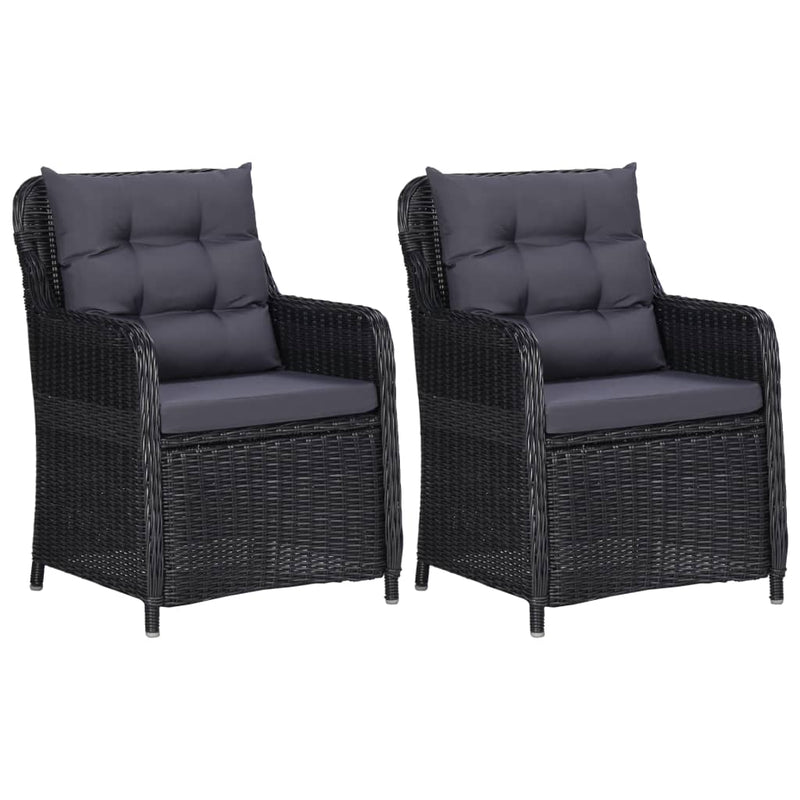 vidaXL 3 Piece Garden Dining Set Black