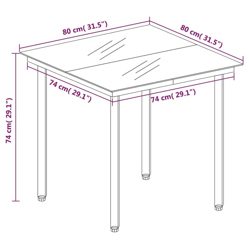 vidaXL 5 Piece Garden Dining Set Dark Grey