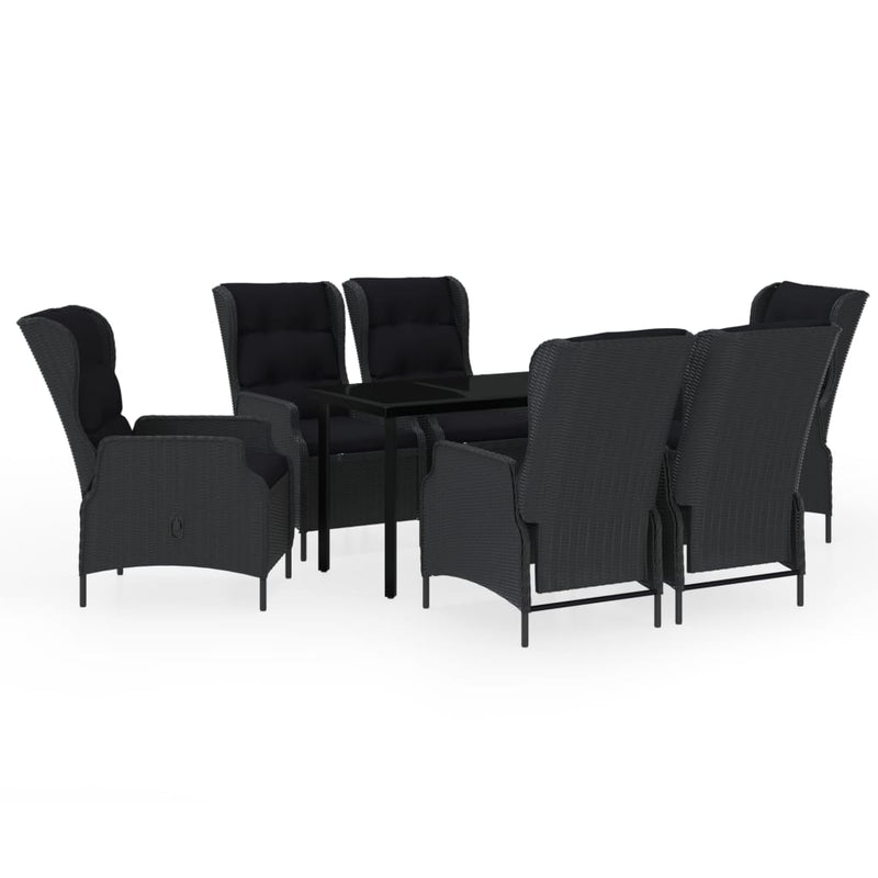 vidaXL 7 Piece Garden Dining Set Dark Grey