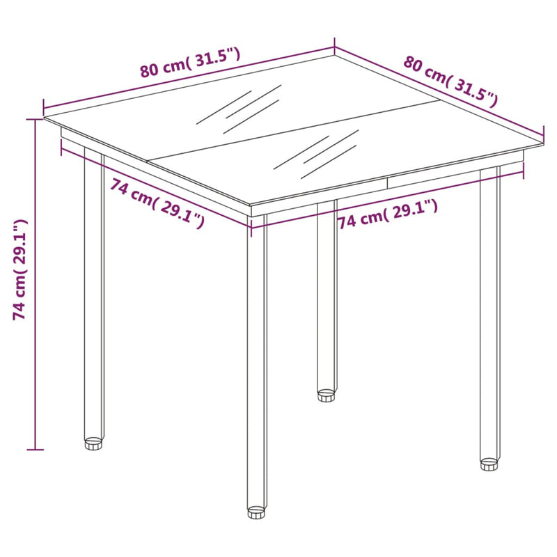 vidaXL 3 Piece Garden Dining Set Brown
