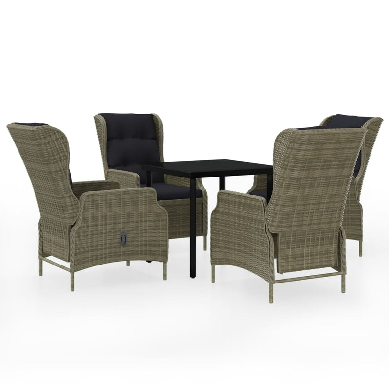 vidaXL 5 Piece Garden Dining Set Brown