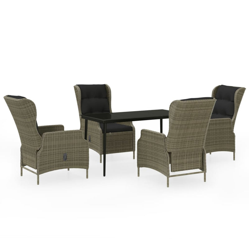 vidaXL 5 Piece Garden Dining Set Brown