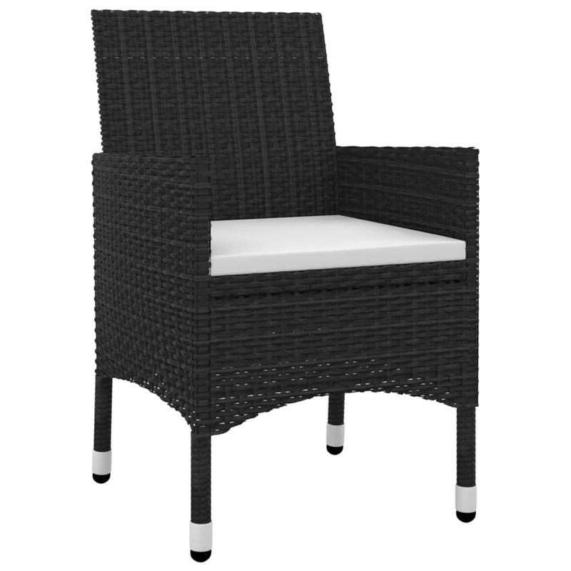 vidaXL 5 Piece Garden Dining Set with Cushions Poly Rattan and Glass