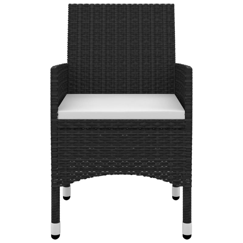 vidaXL 5 Piece Garden Dining Set with Cushions Poly Rattan and Glass
