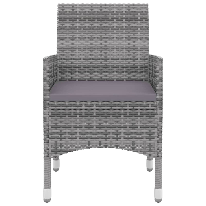 5 Piece Garden Dining Set with Cushions Poly Rattan and Glass