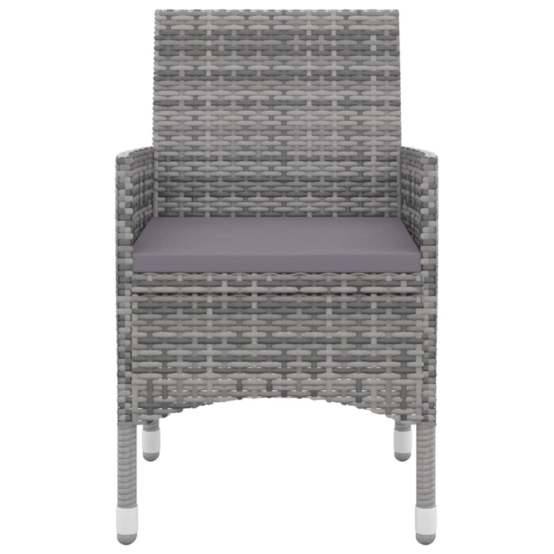 vidaXL 7 Piece Garden Dining Set with Cushions Poly Rattan and Glass