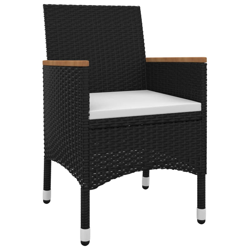 vidaXL 5 Piece Garden Dining Set with Cushions Poly Rattan and Glass
