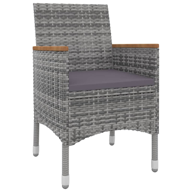 vidaXL 7 Piece Garden Dining Set with Cushions Poly Rattan and Glass