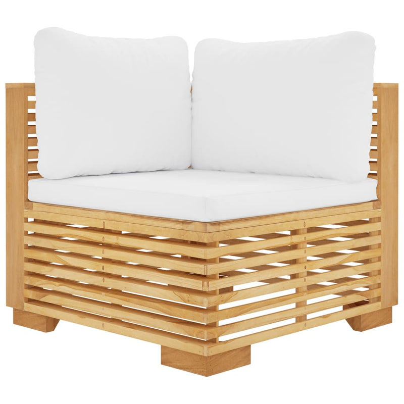 vidaXL Garden Corner Sofas with Cushions 2 pcs Solid Wood Teak