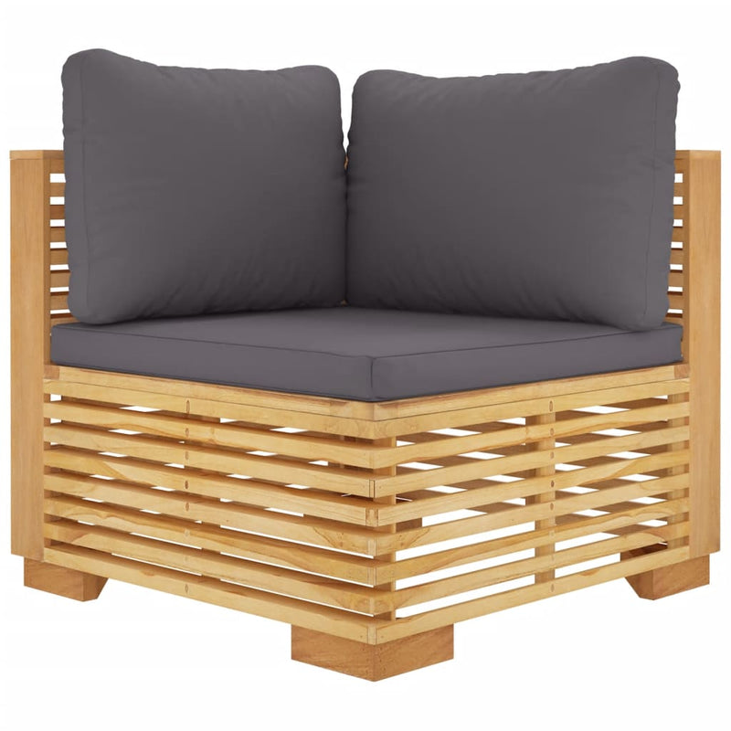vidaXL Garden Corner Sofas with Cushions 2 pcs Solid Wood Teak