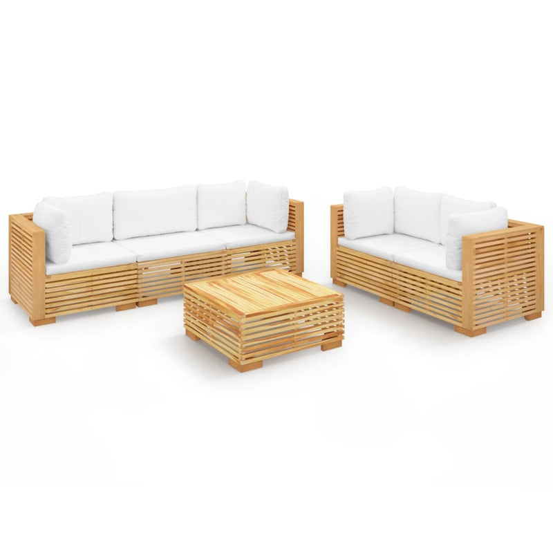 vidaXL 6 Piece Garden Lounge Set with Cushions Solid Wood Teak