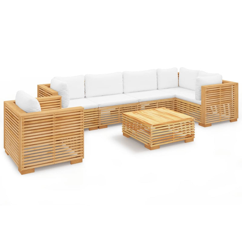 vidaXL 7 Piece Garden Lounge Set with Cushions Solid Wood Teak