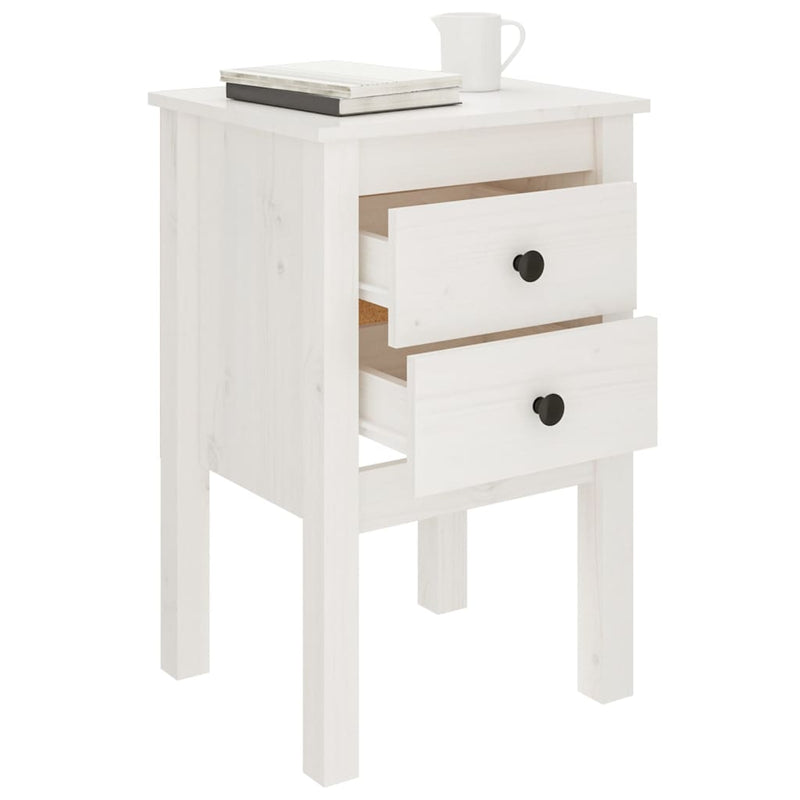 vidaXL Bedside Cabinets 2 pcs White 40x35x61.5 cm Solid Wood Pine