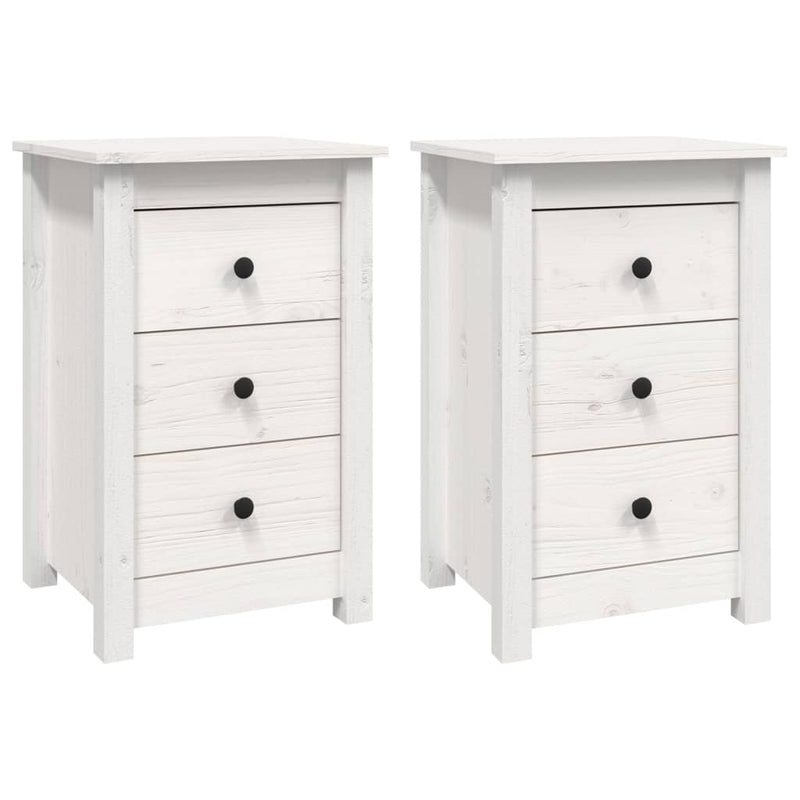 vidaXL Bedside Cabinets 2 pcs White 40x35x61.5 cm Solid Wood Pine