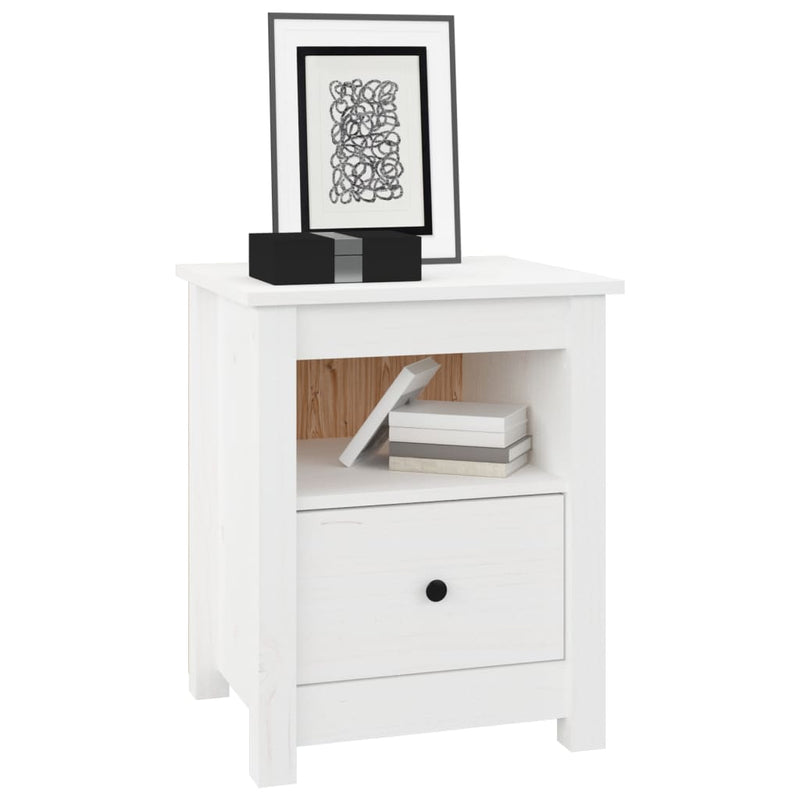 vidaXL Bedside Cabinets 2 pcs White 40x35x49 cm Solid Wood Pine