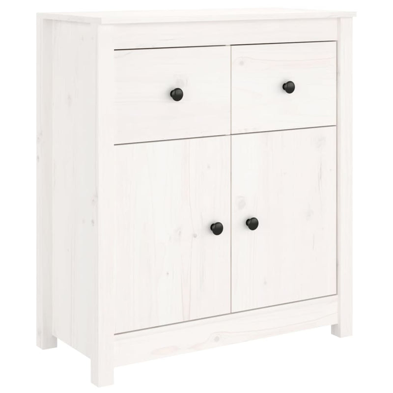 Sideboard White 70x35x80 cm Solid Wood Pine