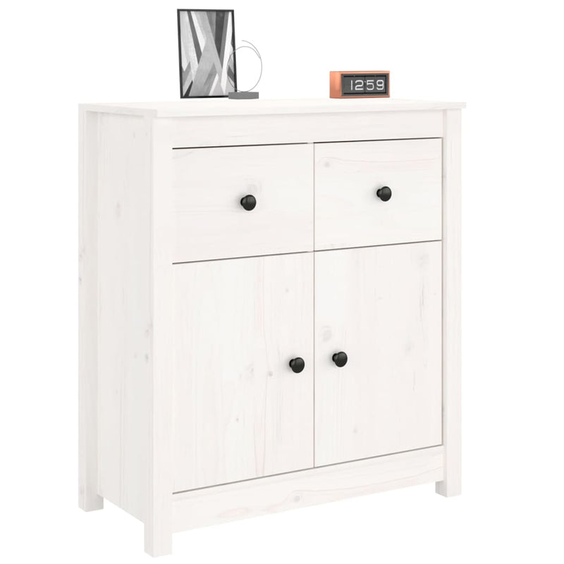 Sideboard White 70x35x80 cm Solid Wood Pine