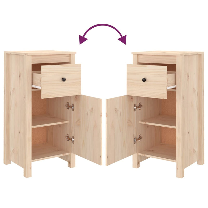 vidaXL Sideboards 2 pcs 40x35x80 cm Solid Wood Pine