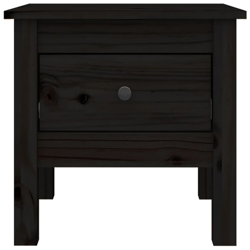 vidaXL Side Tables 2 pcs Black 40x40x39 cm Solid Wood Pine