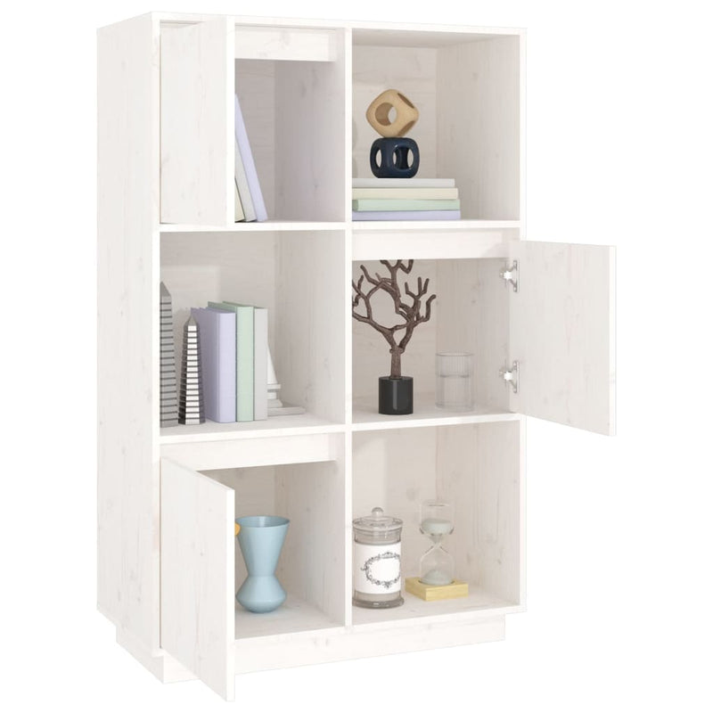 vidaXL Highboard White 74x35x117 cm Solid Wood Pine