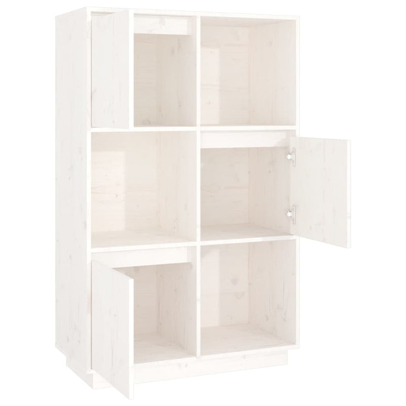 vidaXL Highboard White 74x35x117 cm Solid Wood Pine