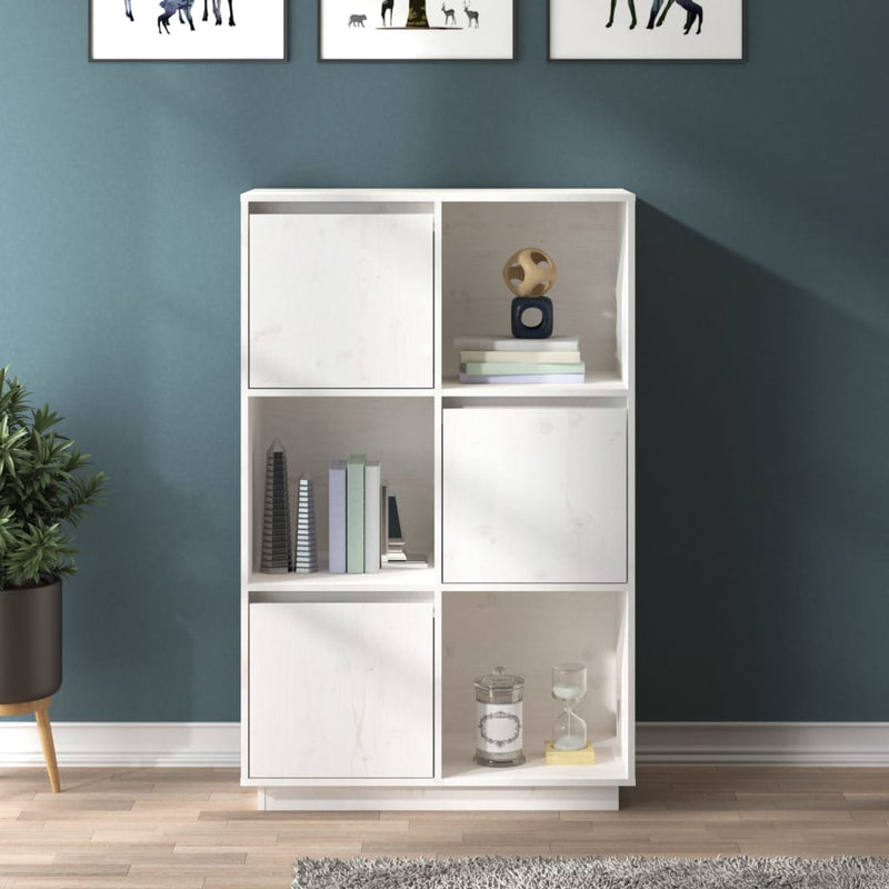 vidaXL Highboard White 74x35x117 cm Solid Wood Pine
