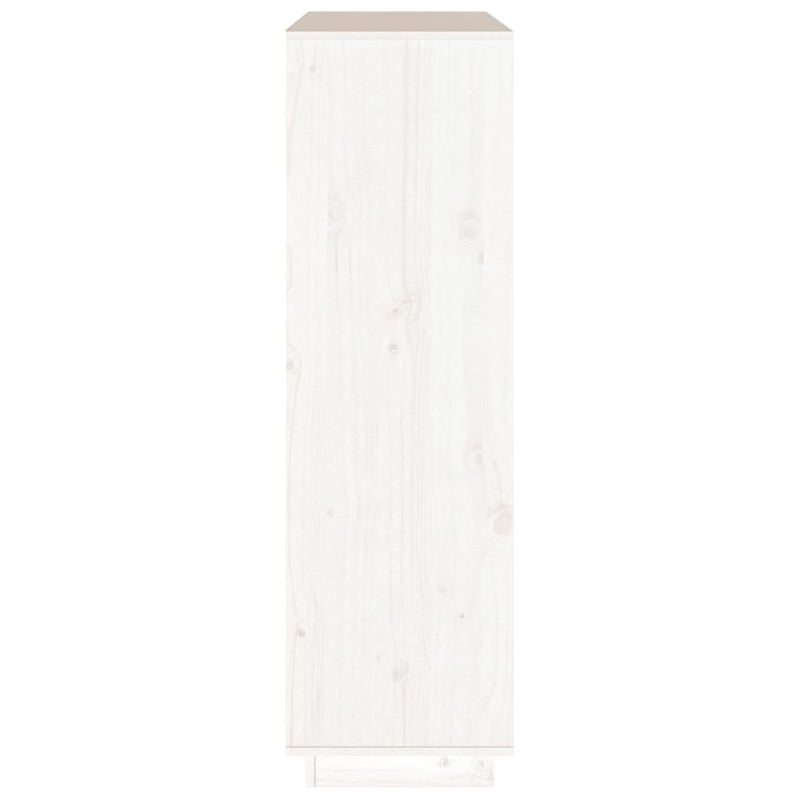vidaXL Highboard White 110.5x35x117 cm Solid Wood Pine