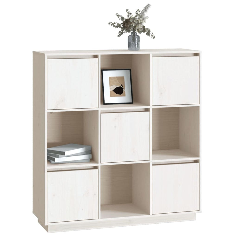vidaXL Highboard White 110.5x35x117 cm Solid Wood Pine