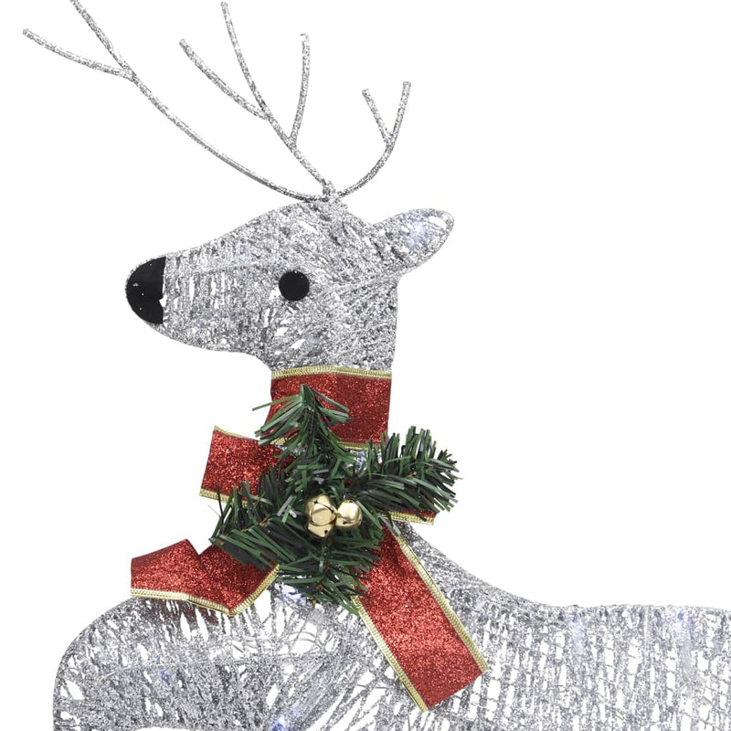 vidaXL Christmas Reindeers 2 pcs Silver 40 LEDs