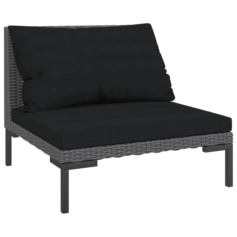 vidaXL 8 Piece Garden Lounge Set with Cushions Poly Rattan Dark Grey