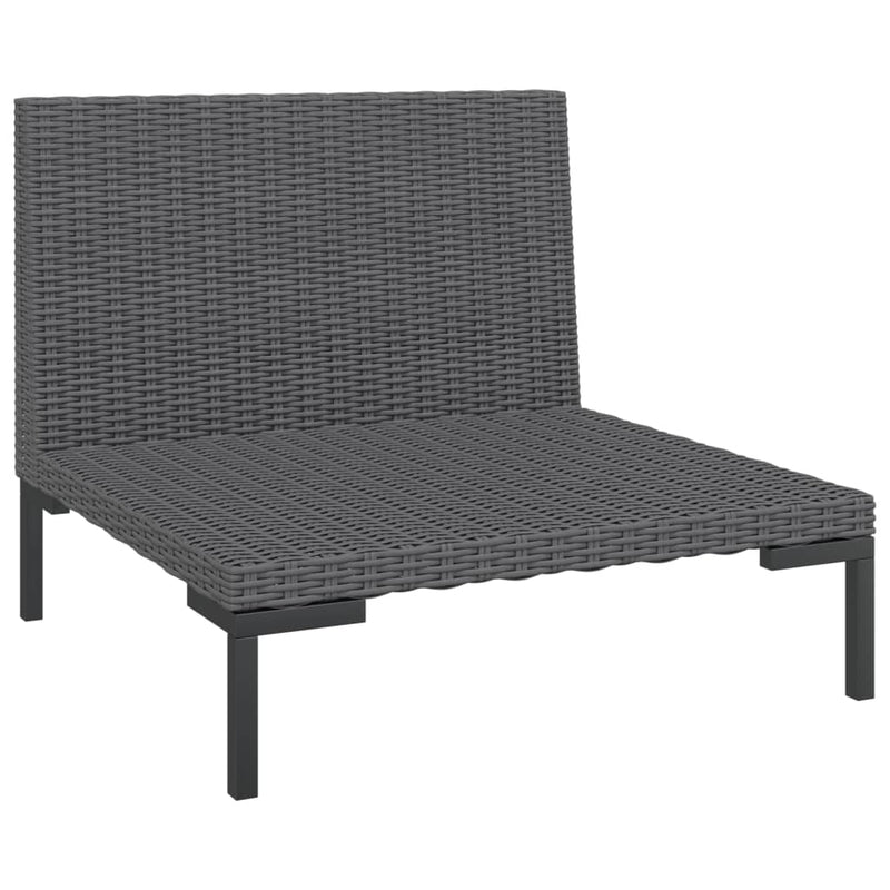 vidaXL 8 Piece Garden Lounge Set with Cushions Poly Rattan Dark Grey