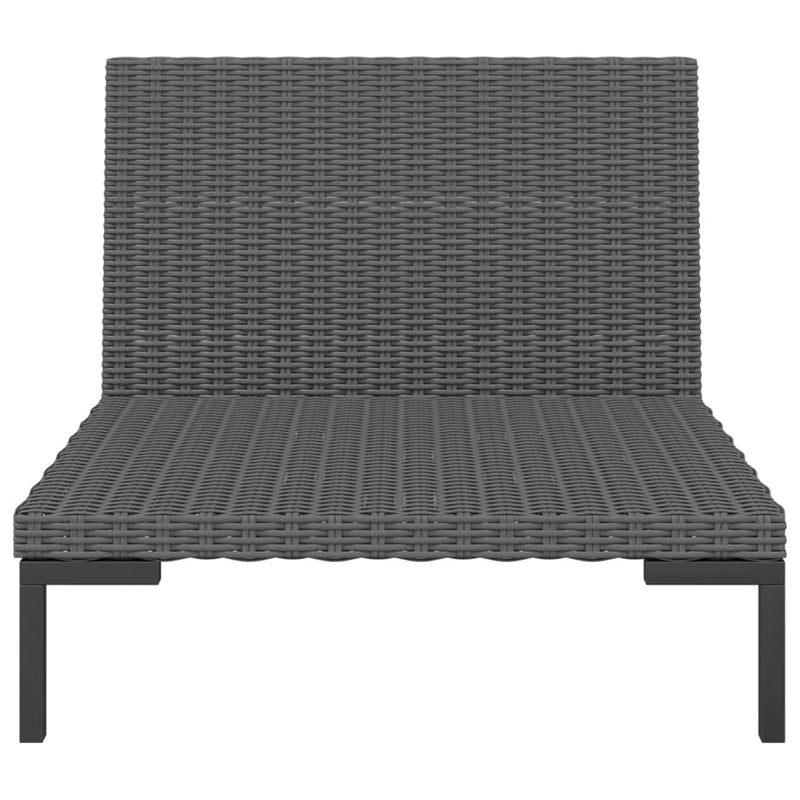 vidaXL 8 Piece Garden Lounge Set with Cushions Poly Rattan Dark Grey