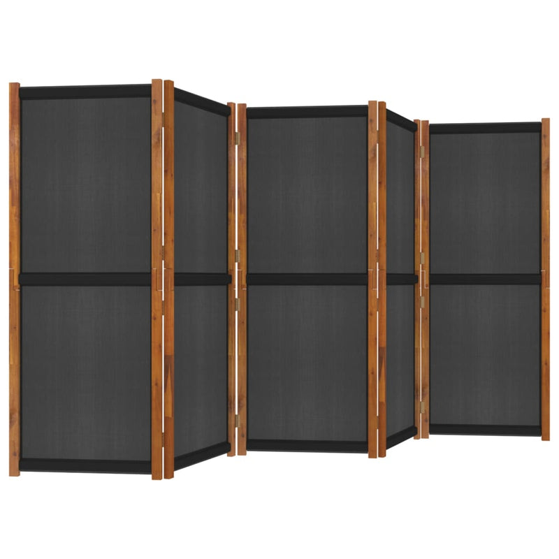 vidaXL 5-Panel Room Divider Black 350x180 cm