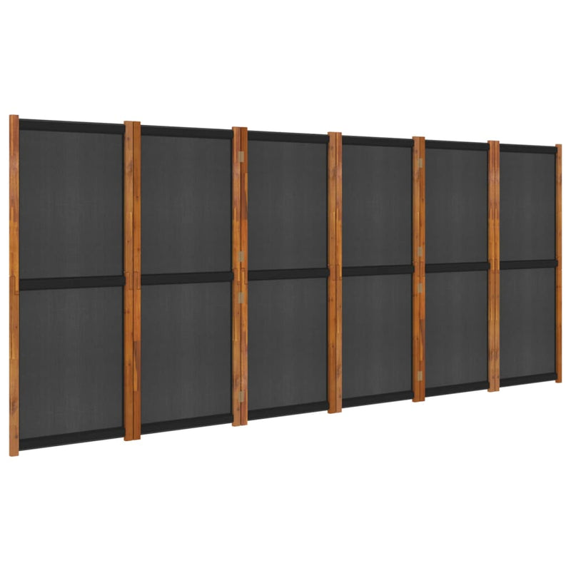 vidaXL 6-Panel Room Divider Black 420x180 cm