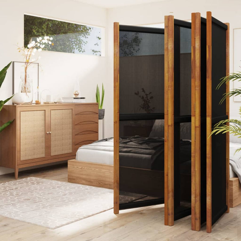 vidaXL 6-Panel Room Divider Black 420x180 cm