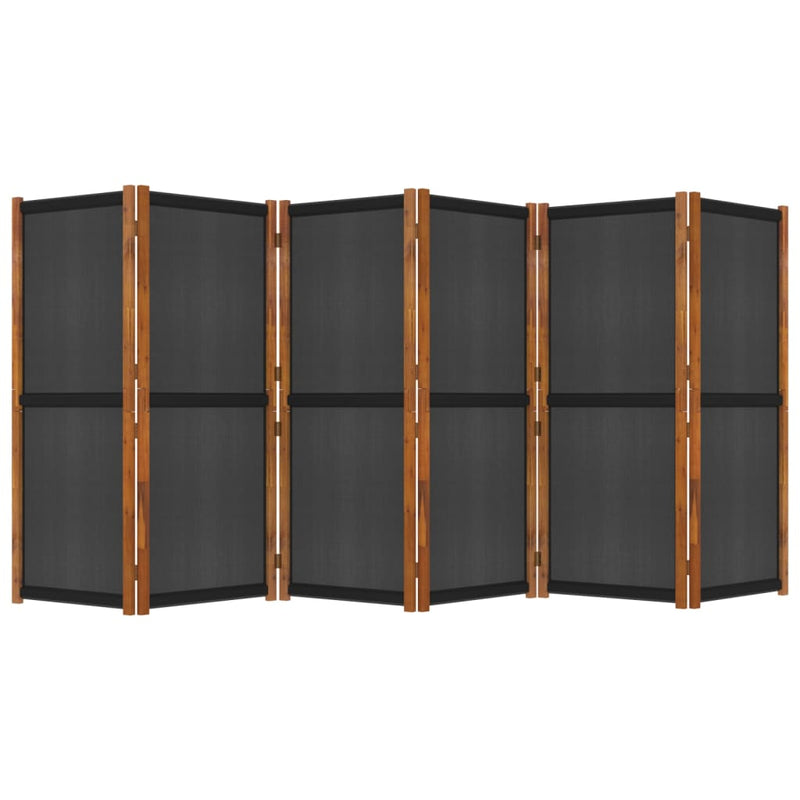 vidaXL 6-Panel Room Divider Black 420x180 cm