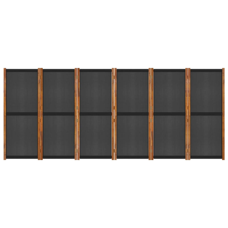 vidaXL 6-Panel Room Divider Black 420x180 cm