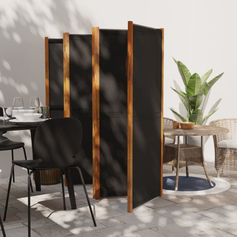 vidaXL 6-Panel Room Divider Black 420x180 cm