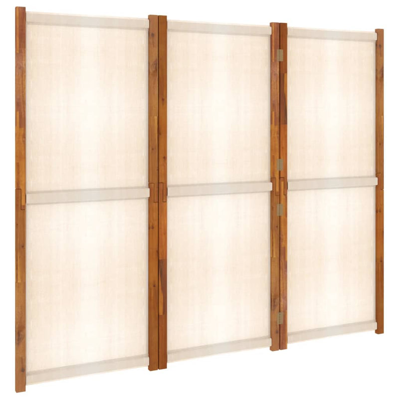 vidaXL 3-Panel Room Divider Cream White 210x180 cm