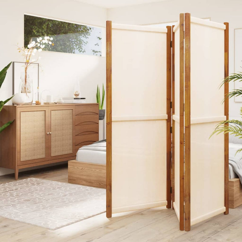 vidaXL 3-Panel Room Divider Cream White 210x180 cm