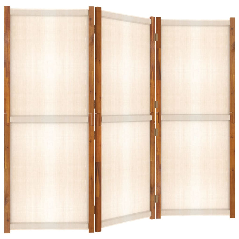 vidaXL 3-Panel Room Divider Cream White 210x180 cm