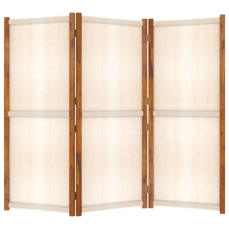 vidaXL 3-Panel Room Divider Cream White 210x180 cm